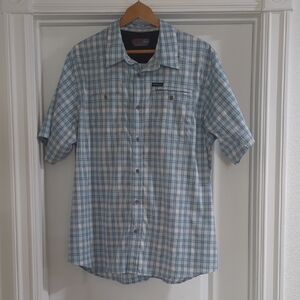 Wrangler Blue and White Casual Button Down Shirt